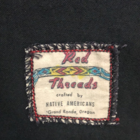 Red Threads Vest Men's by Native Americans Grand Rhonde Oregon southwestern EUC - Picture 7 of 9